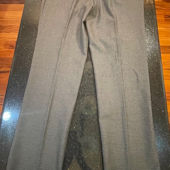 Next Mens 34 Formal Suit Dress Pants / Trousers Check Tapered Brown - Li… - Picture 11 of 13